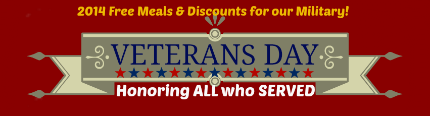 2014 Veterans Day free meals and discounts