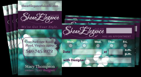 Shear Elegance business cards design