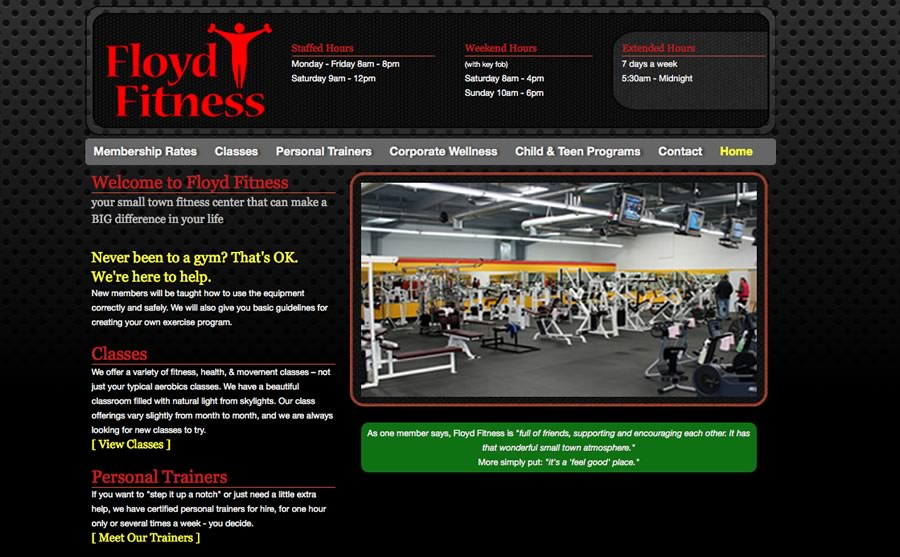 Floyd Fitness website design