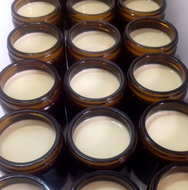 A freshly hand-poured batch of Silk Night Cream