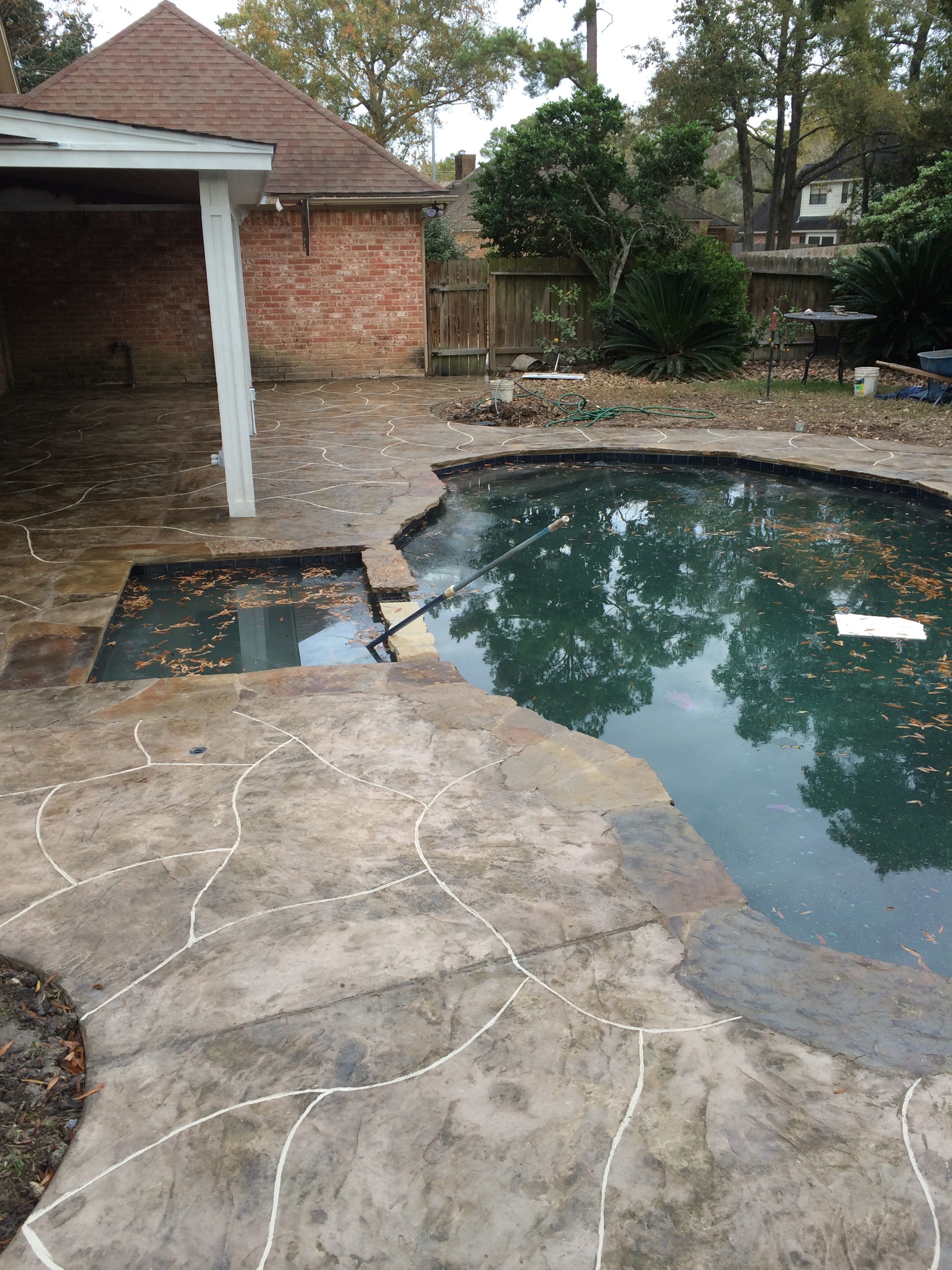 pool remodel stamped concrete