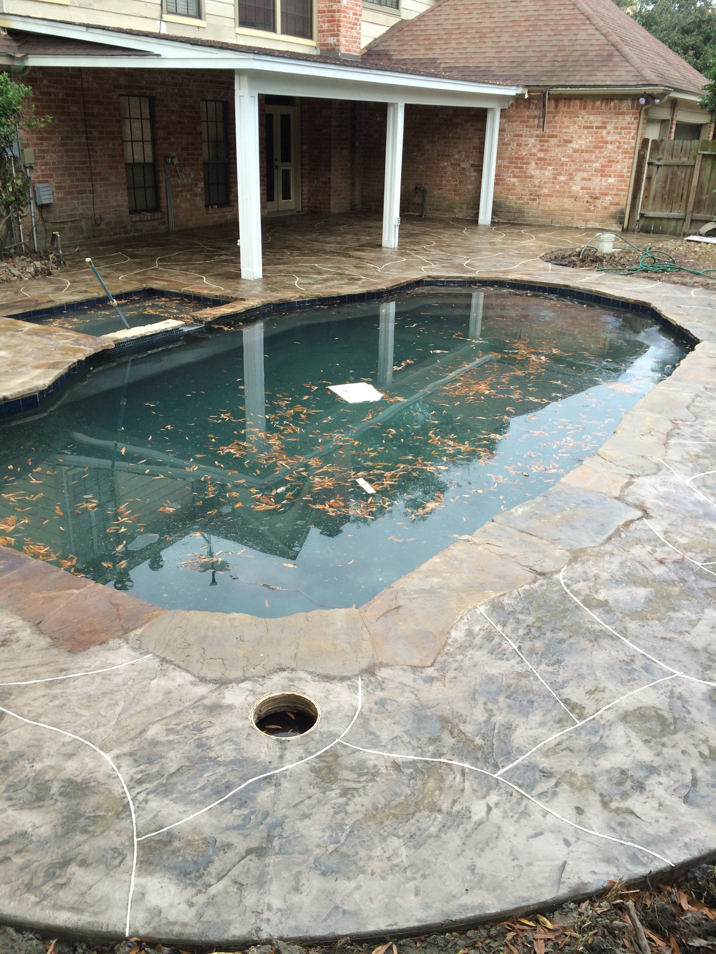 pool remodel stamped concrete