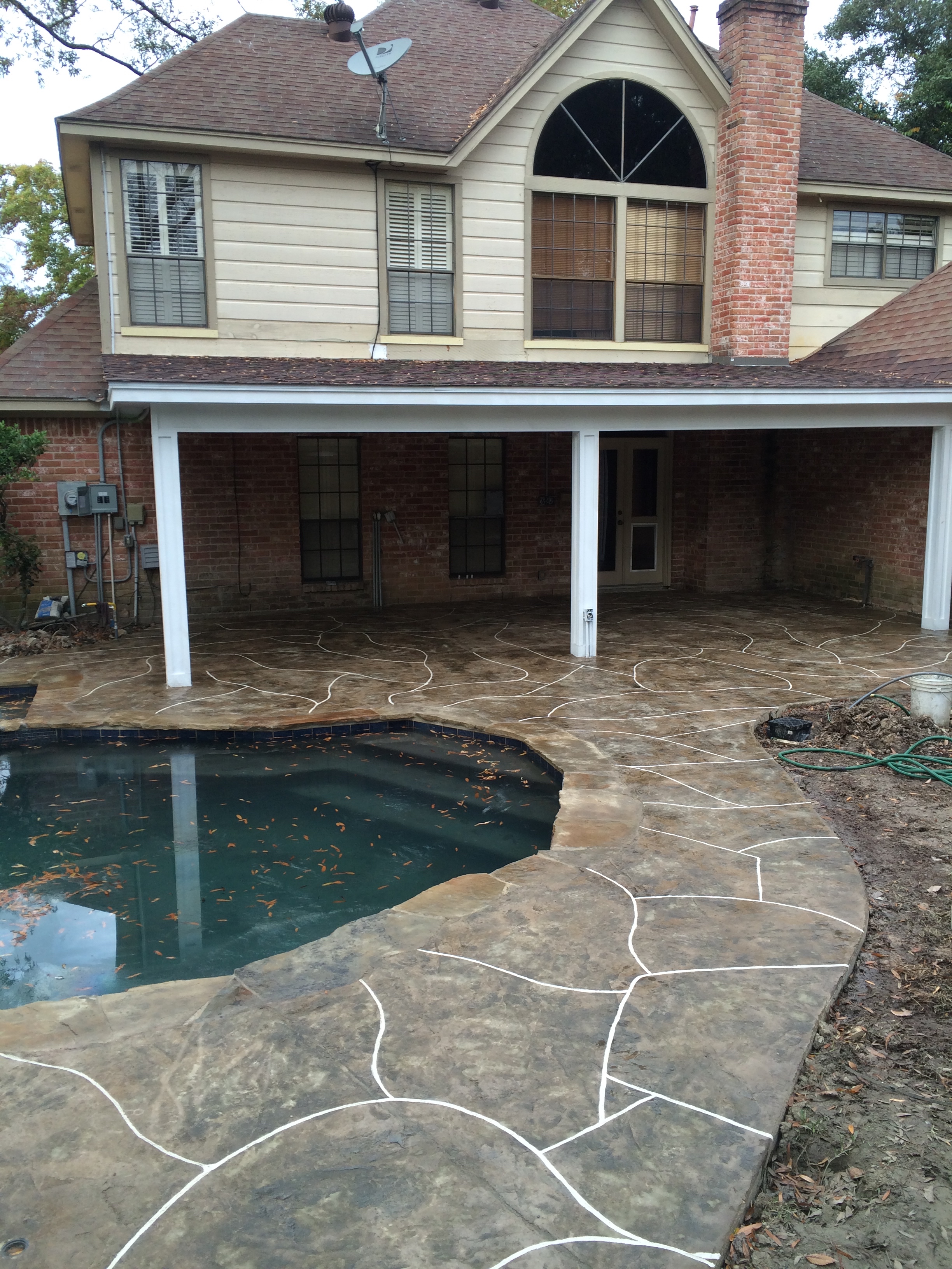 pool remodel stamped concrete