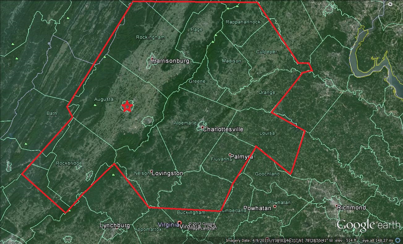 Messer Landscape Inc Primary work area map