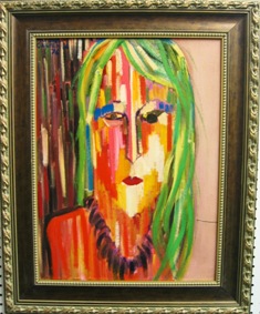 Girl with Green Hair on Board $900.00