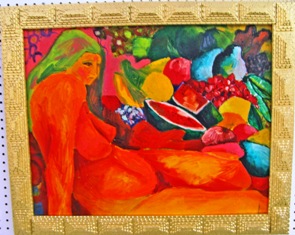 Woman with Fruits on canvas $1,250.00